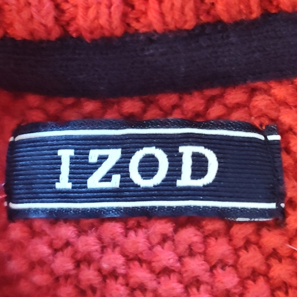 IZOD Men's Red White Navy Fair Isle Knit Sweater | Size XL - Picture 2 of 5